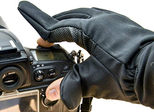 PROtastic® Fingerhandschuhe für Fotografen (Paar) – Bedienen Sie Ihre Kamera an kalten extremen Orten – herausspringen Sie Finger und Daumen