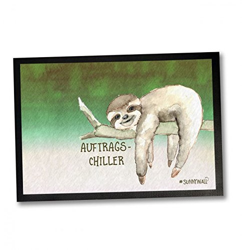 35 x 50 Fußmatte Faultier sloth - Auftrags Chiller Einweihungsgeschenk Geschenk für Einweihung Fußabtreter Türmatte
