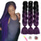 Kanekalon Meches Tresse Cheveux, Meches Pour Tresses Africaine, ShowJarlly 24 Jumbo Braids Meches 3Paquets Extension de Cheveux Tresse Ombre Jumbo Extension de Fibre Synthétique(Noir/Violet#)