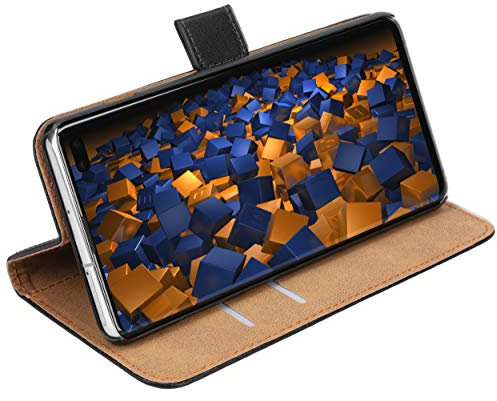 mumbi Tasche Bookstyle Case kompatibel mit Samsung Galaxy S10+ / S10 Plus, hochwertige Kunstleder Hülle schwarz