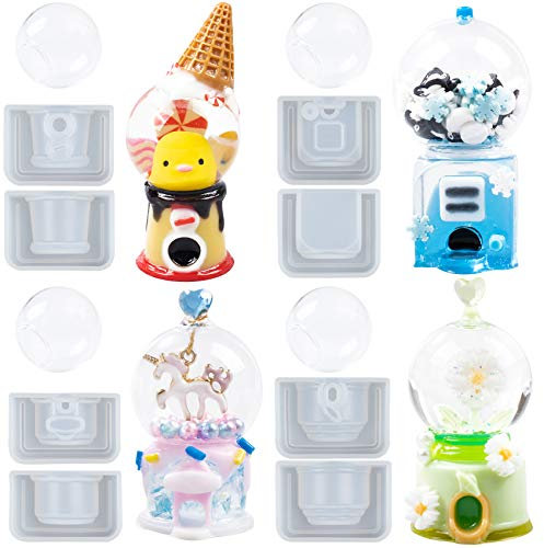 3D Gumball Machine Epoxy Casting Moulds Set Resin Shaker Charms 9-in-Set