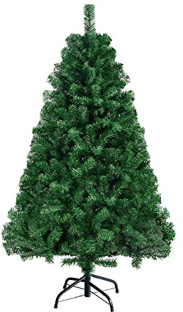 Homewit Künstliche Weihnachtsbaum 120cm, PVC Tannenbaum wie echt, Christbaum Weihnachtsdeko mit Metallständer, Abziehbar Klappbar & Schwer Entflammbar für Wohnzimmer Büro Party Weihnachtsmarkt