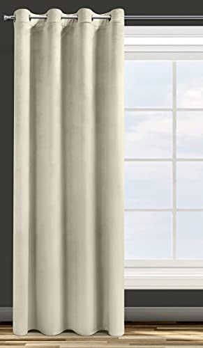 Eurofirany ROSA Vorhang Samt Velvet Ösen -1 STK. Weich Edel Gardine 200g/m² Elegant Glatt Einfarbig Flauschig Modern Klassisch Wohnzimmer Schlafzimmer, 140x250 cm, Beige
