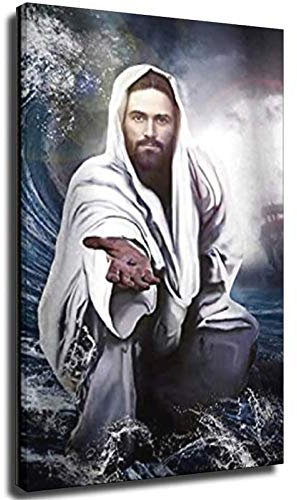Kunstdruck auf Leinwand, Motiv Jesus Christus Die Hand Gottes, Gemälde, Poster, religiöse Kunstdrucke, Heimdekoration für Wohnzimmer, Schlafzimmer, ohne Rahmen, 40 x 60 cm