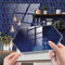 24/48pcs Bathroom Marble Wall Tile Stickers, Hiser DIY Rectangle Marble Mosaic Brick Decals Sticker for Kitchen Living Room Bathroom Home Decor Self-Adhesive (navy blue,48pcs)