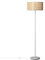 LEDKIA LIGHTING - Stehleuchte Baracoa aus Rattan und Metall | Stilvolles Design für Wohnzimmer, Küche, Schlafzimmer | E27-Fassung | Vielseitige Lichtoptionen, Weiß, Metall, Rattan, Textil