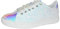 LUCKY STEP Damen Glitzer Sneaker | Schnüren Mode Schuhe | Glitzernde Bunt Turnschuhe für Damen (Weißes Hologramm, 8.5US-39EU-6UK)