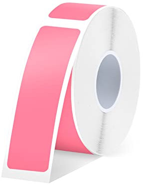 SUPVAN KATASYMBOL wasserfeste Endlos-Etikettenband 12 mm x 40 mm, 170 Etiketten/Rolle für E10 / E11 / E16 Etikettendrucker, Schwarz auf rosa