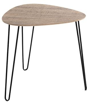 HAKU Möbel Beistelltisch Eiche, schwarz, MDF, Metall - Maße: B 48 cm x H 48 cm x T 48 cm, Style: Modern