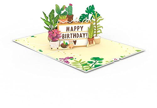 Lovepop® 3D Pop-Up Karte Geburtstag Topfpflanzen Geburtstagskarte für Pflanzen-Liebhaber plant birthday card | inkl. Umschlag & Versteckfach für Geld & Gutscheine