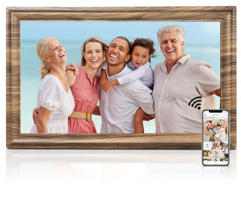 Grand Cadre Photo numérique Canupdog de 40,6 cm avec Stockage de 32 Go, Montage Mural, Rotation Automatique, détecteur de Mouvement, Partage de Photos et vidéos Via l'application