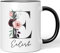 JUNIWORDS Tasse, Eilish, Name Anfangsbuchstabe Initial Alphabet Floral Buchstabe E Monogramm Motiv, Schwarz (5565889)