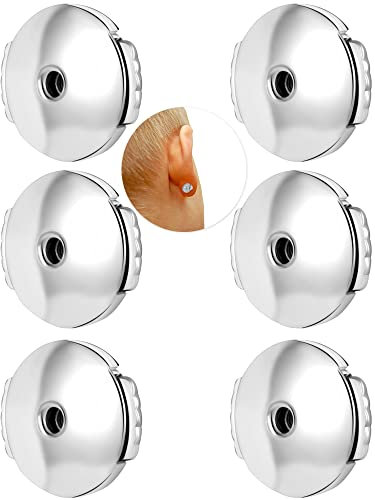 AoedeJ Stainless Steel Earring Backs Safety Backs Locking Earring Backs Replacements for Studs Earring Backs to Stop Earrings Drooping (Silver)