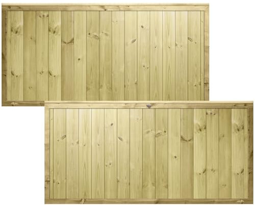Urban Full T&G 6x3ft (W: 6ft x H: 3ft) Fence Panel Decorative Garden Pressure-Treated Fully Rebated Framed with Interlocking Smooth-Planed Tongue & Groove Width 1828mm x Height: 900mm