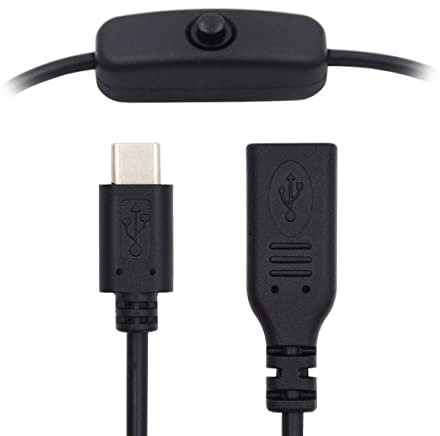 xiwai Cable USB-C tipo C macho a hembra de 4 A, interruptor de botón de encendido y apagado para teclado de laptop, Raspberry Pi 4B