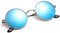 Pro Acme Retro Kleine Runde Polarisierte Sonnenbrille für Männer Frauen (Silber Rahmen | Blau Gespiegelte Linse)