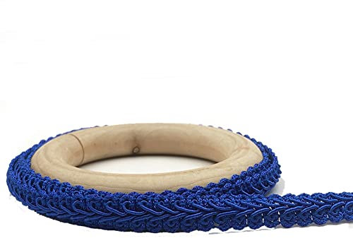 Yurosiay 10m×1.2cm Posamentenborte Bunt Handgemachte Geflochtene Borten Vintage Gewebte Drehkordel Borte Geflochtenes Spitzenband Geflochtene Bordüre Stoffborte zum Nähen Bsteln Königsblau