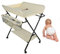 Homewell Baby Wickelkombi Wickelkommode, Mobile Wickeltisch Klappbar, mit Wickelauflage, Sicherheitsgurt, Ablagefächern, süßem Muster und Höhenangabe, Stabil und Bequem (Creme)