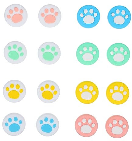 Toyvian 16pcs Joystick Grip Cover Cute Cat Design Thumb Joystick Caps for Easy Installation Protects Sticks from Wear Tear