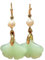 Boucles d'oreilles en agate, boucles d'oreilles pendantes, rétro naturel vert jade feuille de ginkgo style perle boucle d'oreille en or 14 carats chinois antique pierre jade crochet boucles d'oreilles