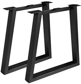 Bett11 SAM B-Ware Tischgestell in gedrehter V-Form, 2er Set, Roheisen lackiert, schwarz, Kufengestell für Holztische, 70 x 8 x 73 cm, Gestell für DIY-Projekte