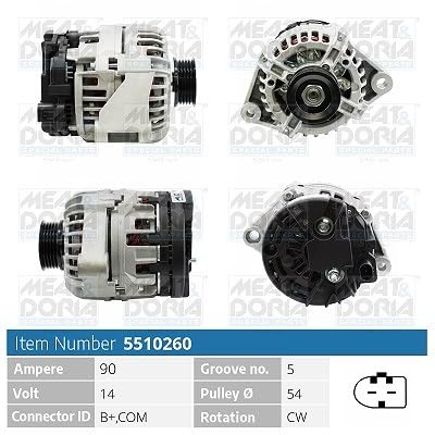 Meat & Doria 5510260 Lichtmaschine Smart Fortwo (451) 0.8 Cdi