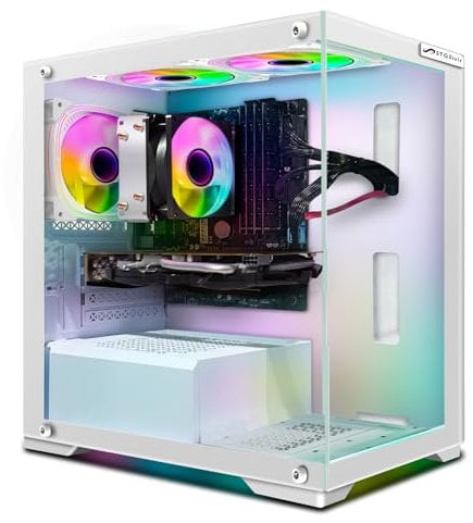 STGSivir PC Gaming Fisso,Radeon RX 580 8GB GDDR5, Athlon 3000G 3.5GHz-16GB RAM, 512GB SSD, 600M WiFi, BT 5.0, RGB Fanx3, Windows11 H64