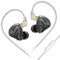 keephifi KZ Zax KZ IEM Auriculares Intraurales con Cable,7BA+1DD IEM HiFi 16 Unidades,KZ Auriculares IEM híbridos con Cable de actualización Desmontable Chapado en Plata (Zax-Negro, con microfono)