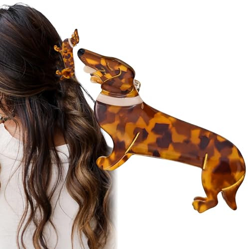 Bonitos clips de garra de perro salchicha, pinzas para el pelo de acetato de celulosa, pasadores de pelo de perro, accesorios para el pelo para mujeres y niñas