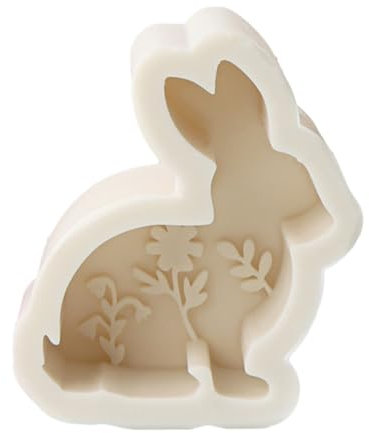 Hasen-Silikonform | Hasenform 2D | Silikonformen zum Selbermachen | Harzformen Osterhasen, geprägte Blumenornamentform, Epoxidformen für Kerzenherstellung, Heimdekoration, Silikonformen