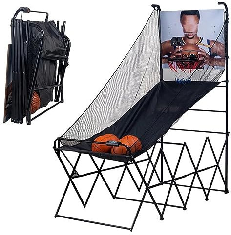 Basketball-Arcade-Spiel, faltbares Basketball-Arcade-Spiel für Kinder und Erwachsene, 8 Spielmodi, Basketballkorbnetz, lustige tragbare Shootout-Maschine für Garten, Büro, Kinderga