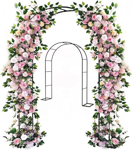 XUJIAY Rosenbogen, Garten-Torbogen Aus Metall, Pergola Rankhilfe Verzinkt Rost, Laubengang Rankgestell Mit Sockel Für Verschiedene Kletterpflanzen, Einfache Montage, 6 Größen,180x220x40CM