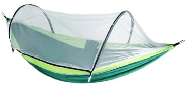 Amaca da campeggio, amaca portatile leggera con zanzariera, amaca da viaggio con paracadute, amaca da esterno a sgancio rapido