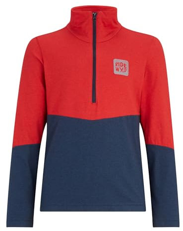 Ziener Kinder JARPS Skipullover, Skirolli, Funktions-Shirt | warm, elastisch, Recycled, red Salsa, 116