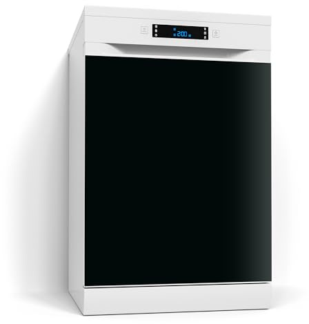 DEQORI Magnetfolie für Spülmaschine 60x70 cm | Unifarben - Schwarz | dekorative Magnetmatte Geschirrspüler Schutz | Magnet Deko-Folie selbstklebend, magnetisch & wasserabweisend