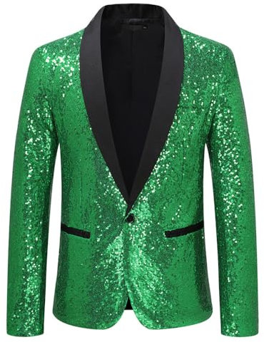 NITRY Blazer Herren Trend Digitales Drucken Longsleeve Anzug Herren Urban Business Arbeits Anzug Männer Casual Mode Einfarbig Anzug Jacke Männer M-Green XXL