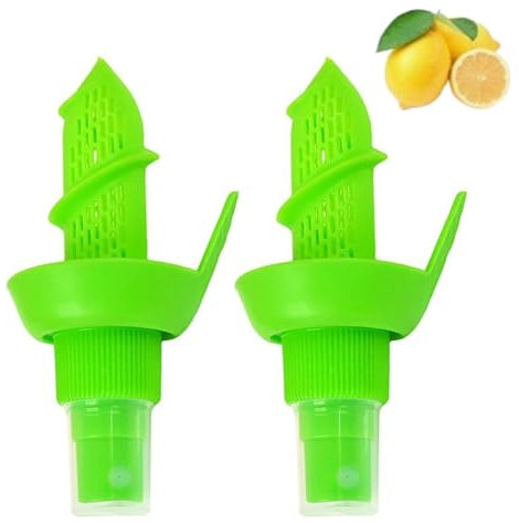 Pulverizador de jugo de limón, 2 piezas de exprimidor manual de zumo de naranja, juego de pulverizador de cítricos, extractor de jugo de naranja, pulverizador de cítricos de limón verde, herramientas