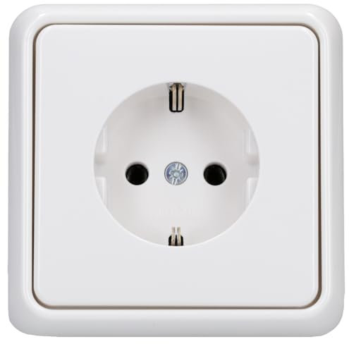 Jung Serie CD Komplett-Set Alpinweiß: CD1520WW SCHUKO Steckdose + CD581WW Rahmen 1fach