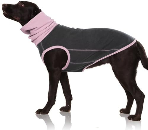 IECOii Pullover für Hunde,Hund Sweatshirt Fleece Weste Jacke Hund Pullover,Turtleneck Sweater für Hunde,Hundeshirt,Pullover Hund,Hunde Fleece Pullover,Pullover Hunde,Fleece Pullover Hund,Grau,2XL