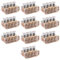10 Morsetti forbox 4 poli, sezione 4x 6mm² 6mmq, 4 fori, morsetto per cablaggio forbox, campanelle, in policarbonato e ottone, per scatole di derivazione, 450V 41A