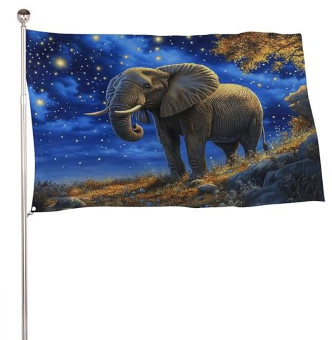 Elefante sotto le stelle bandiera 3x5 Ft Outdoor Garden Bandiere Banner Decor Per Cortile Portico Prato Fattoria