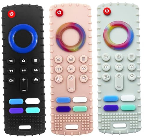 Remote Control Dog Toy, 3PCS Silione Puppy Teething Toys, Anxiety Relief Dog Chew Toys, Interactive Puppy Chew for Teething Training and Cleaning