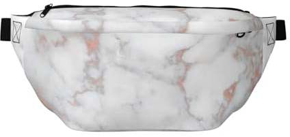 WSHFFILO Sac banane décontracté imprimé or rose marbré blanc