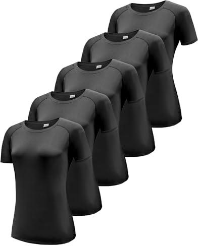 Boyzn Women's 3 Pack Short/Long Sleeve Workout Running Shirts, UPF 50+ Sun Protection Shirts, Athletic Exercise Gym T-Shirts