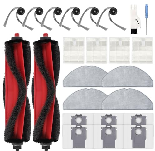 Q7 L5+/Q7 M5+ accessoires pour Roborock aspirateur, 2 brosses principales, 6 brosses latérales, 4 filtres HEPA, 4 chiffons de nettoyage, 6 sacs à poussière