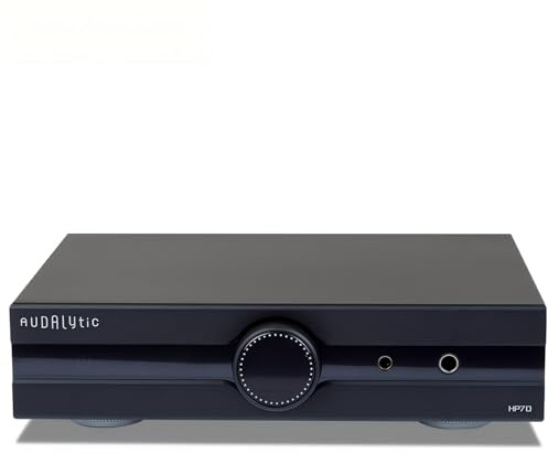 AUDALYTIC HP70 Fully Balanced Discrete Headphone Amplifer - Class A amplifier LME49720 Dual op-amp Preamp 3 line inputs and 2 preamp outputs Remote control support (Black)