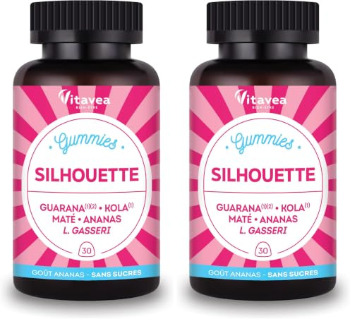 Vitavea Bien-être - Gummies Brûle-Graisse - Action minceur ciblée, perte de poids et brûle graisse - Guarana, kola, maté, ananas et probiotiques - 30 Gummies perte de poids - Goût Ananas (Lot de 2)