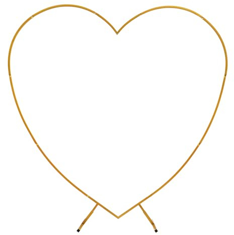 Heart Shaped Metal Balloon Arch Kit 200 x 210 CM Wedding Heart Arch Backdrop Stand Love Column Arch Frame for Wedding Bridal Valentine's Day Engagement Birthday Party Supplies