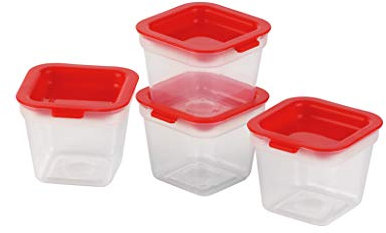 Tescoma 891872 Purity Mini Contenitori Igienici per Freezer, 4 Pezzi, Plastica, Trasparente