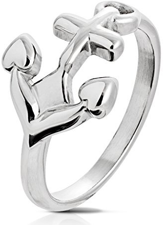 Tapsi´s Coolbodyart® Partner Ring Edelstahl Silber Anker 50(16)